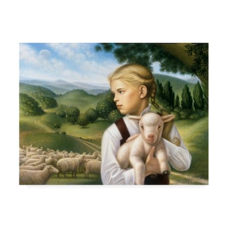 Dan Craig 'Girl With Lamb' Canvas Art,18x24
